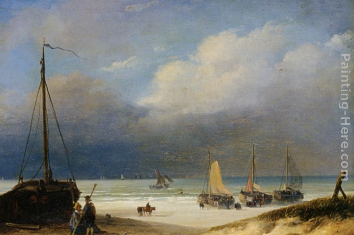 Bomschuiten on the Beach painting - Albert Roosenboom Bomschuiten on the Beach art painting